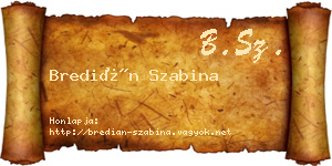 Bredián Szabina névjegykártya
